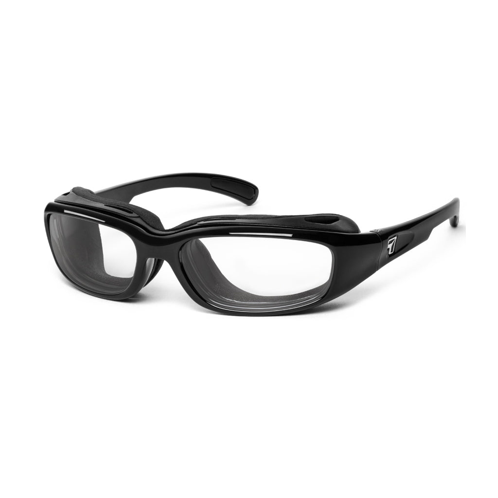 7eye Churada in Glossy Black Frame and Clear Lens profile view
