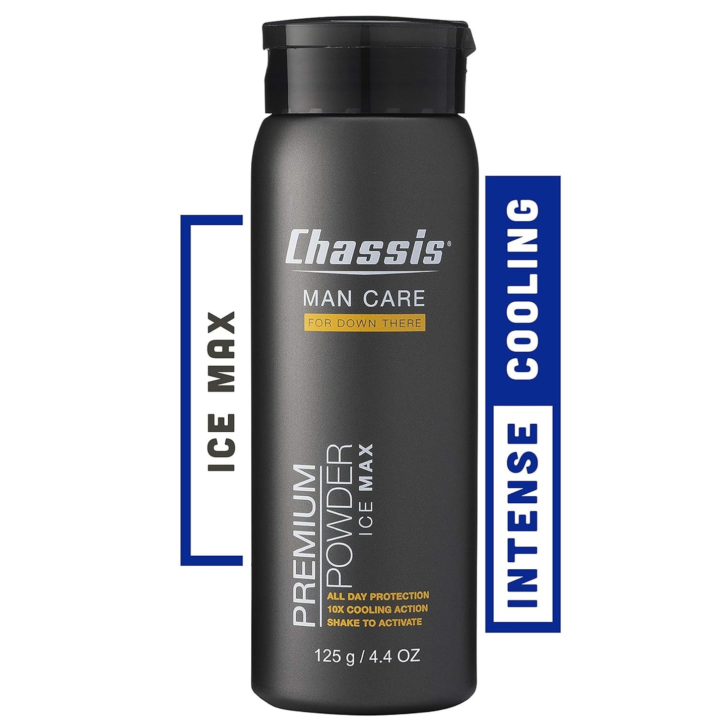 Chassis Ice Max Premium Body Powder for Men, Odor-Absorbent, Anti-Chafing, Talcum-Free, Menโs Hygiene Comfort Powder, Natural Ingredient Ball Deodorant for Men, Original Fresh Scent
