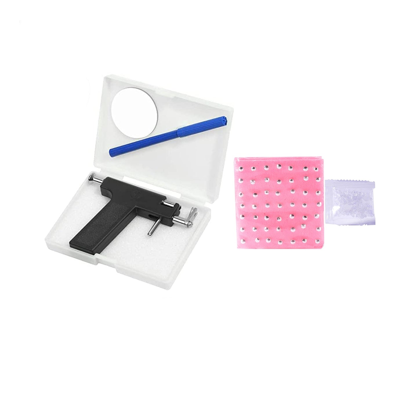 Professional Ear Piercing Gun Kit, Multi Purpose Ear Piercing Kit Nose Piercing Tools Set With 98 Pcs Stainless Steel Stud Earrings And Earrings Backs For Salon And Home Piercing