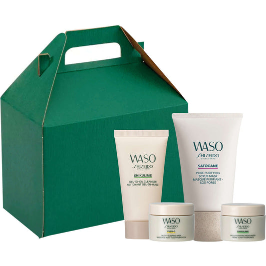 Shiseido Sleeping Beauty Kit WASO Sleeping Mask Cleanser Clean Vegan 4pcs NEW