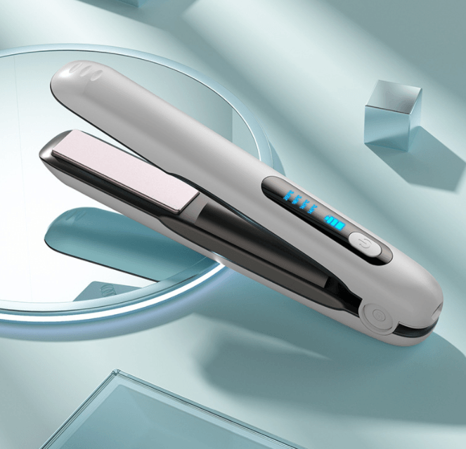 Wireless Hair Straightener Flat Iron Mini 2 IN 1 Roller USB 5000mAh Max 200 Degree Portable Cordless Curler 4 Levels Dry And Wet Uses - amazitshop
