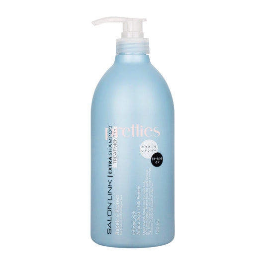 Kumano Yushi Salon Link Extra Shampoo Treatment In Repair & Protect (European Floral) 1000ml (Blue)